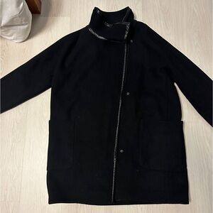 MADEWELL CITY GRID COCOON BLACK WOOL SZ 12